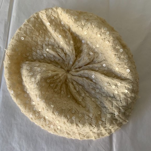 LRL Cream sequin Beanie - Picture 3 of 8